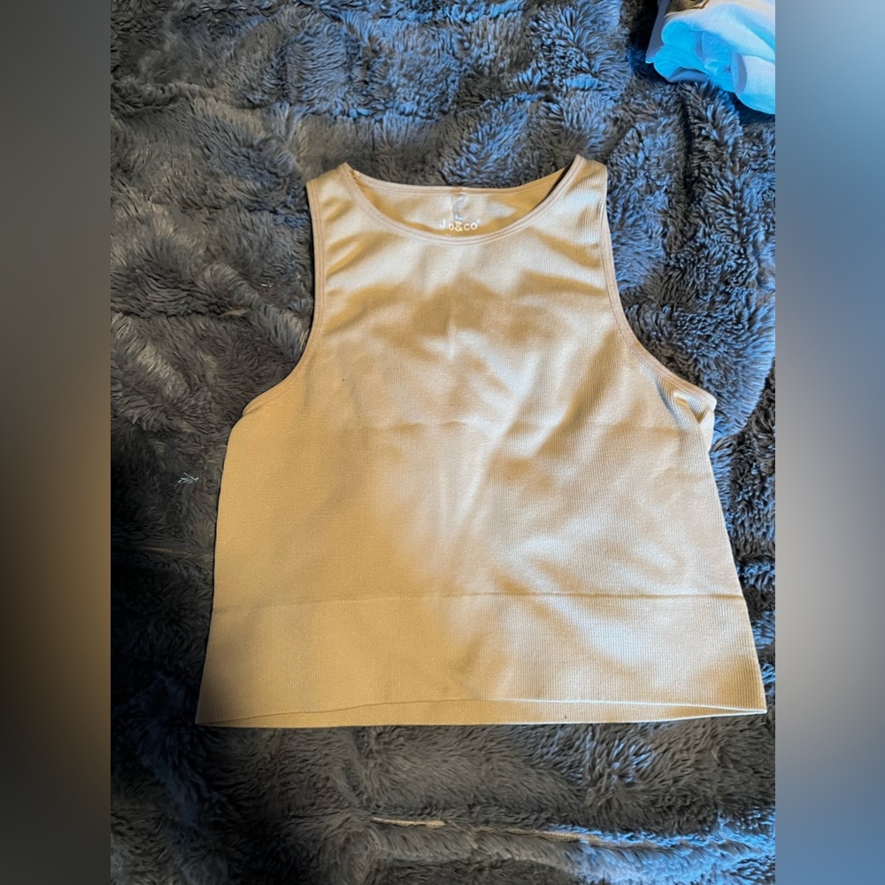 Tan Cropped Tank Top